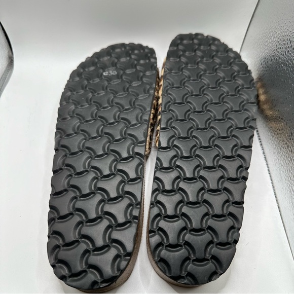 Biostep Womens 10.5 Cheetah Print Animal Fur Double Strap  Leather Sandals Spain - Picture 12 of 12
